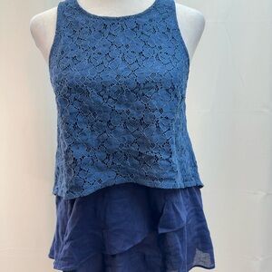 10 Crosby Derek Lam Blue Lace Tank Top 0